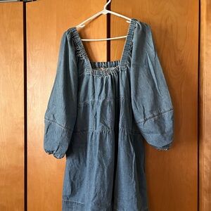 Free People Blue Soft Denim Dress w/ Pockets